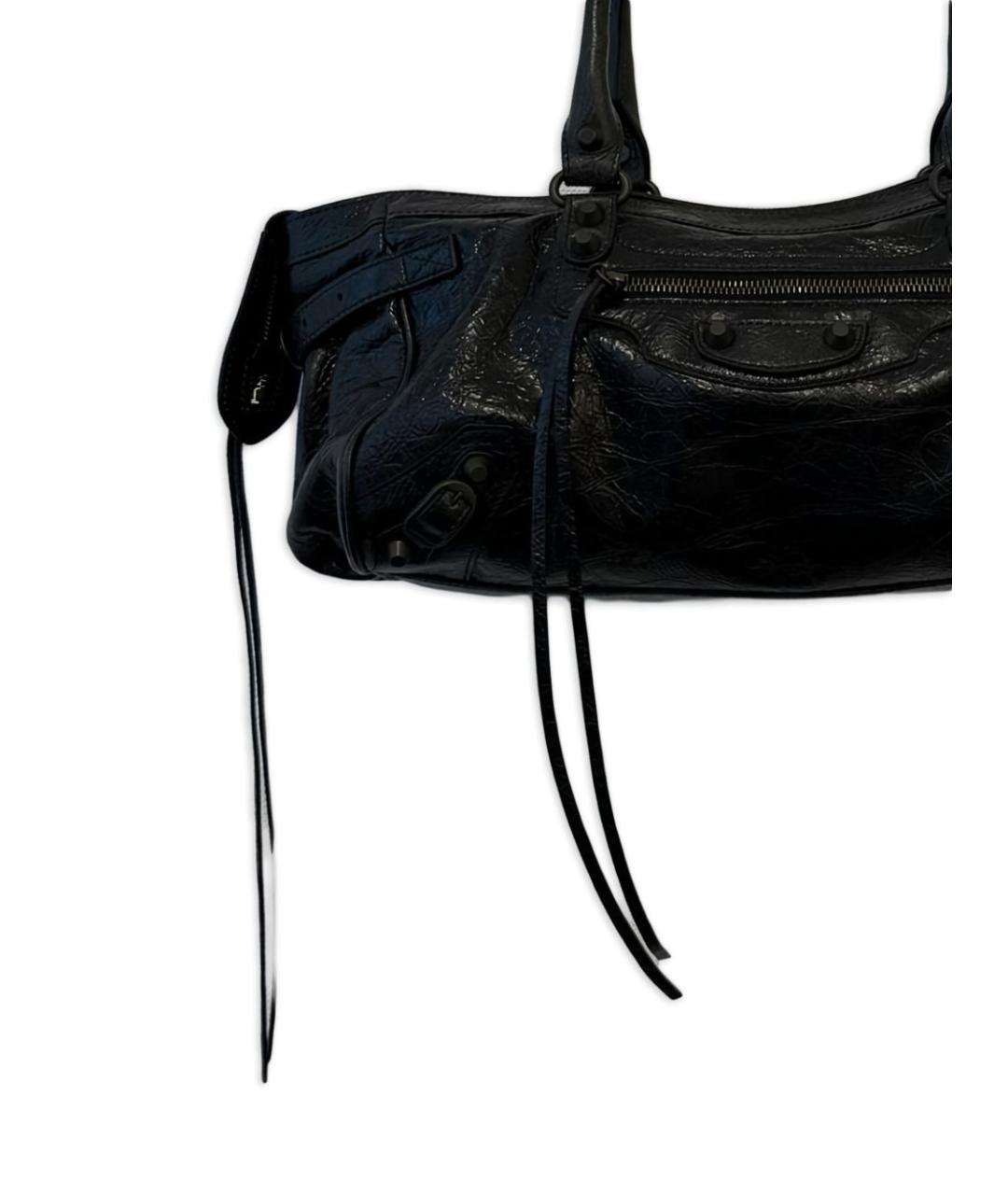 BALENCIAGA Черная кожаная сумка тоут, фото 2