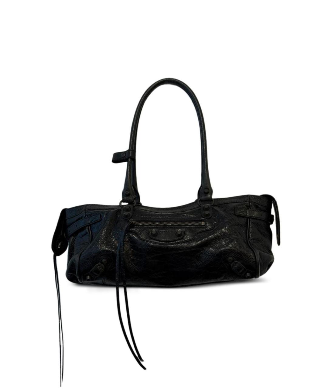 BALENCIAGA Черная кожаная сумка тоут, фото 1