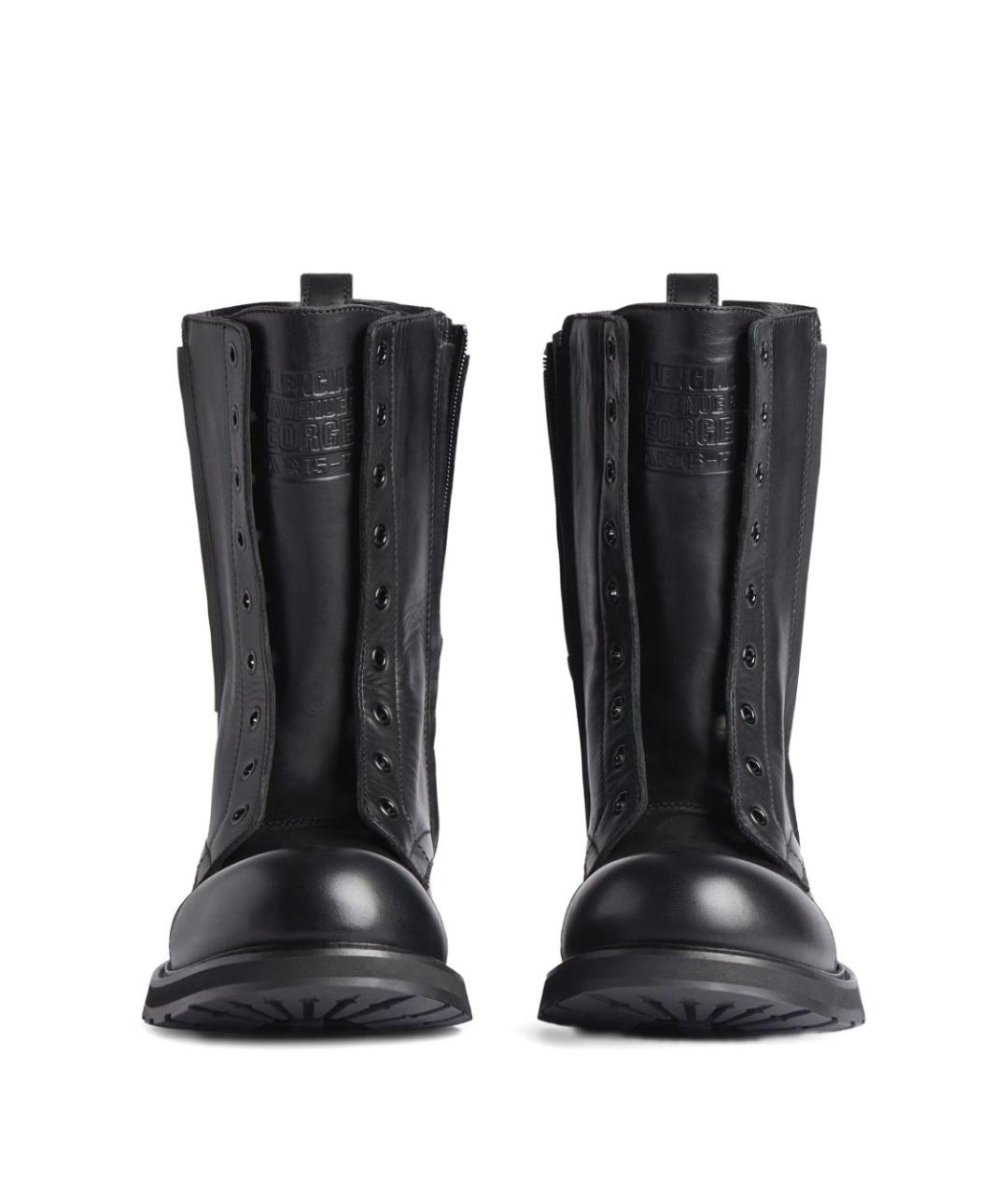 BALENCIAGA Черные кожаные высокие ботинки, фото 2