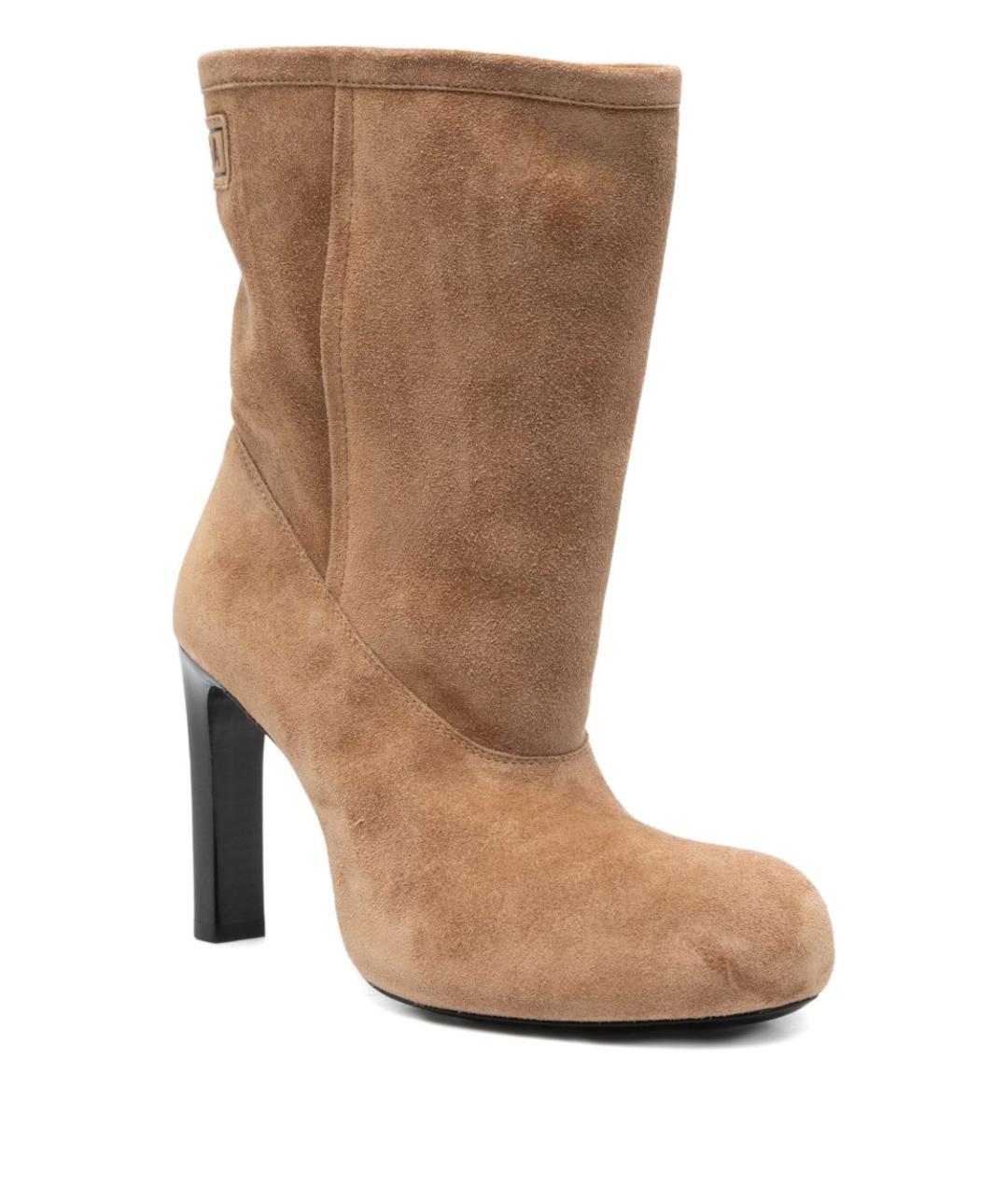 BALENCIAGA Бежевые замшевые ботильоны, фото 4