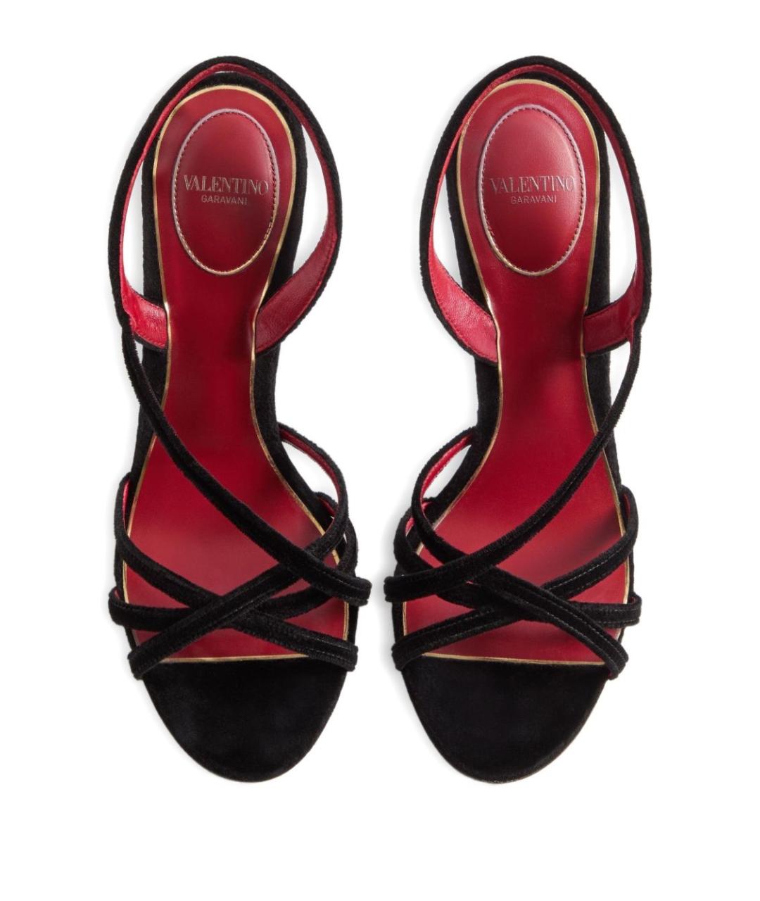 VALENTINO Черные кожаные босоножки, фото 3