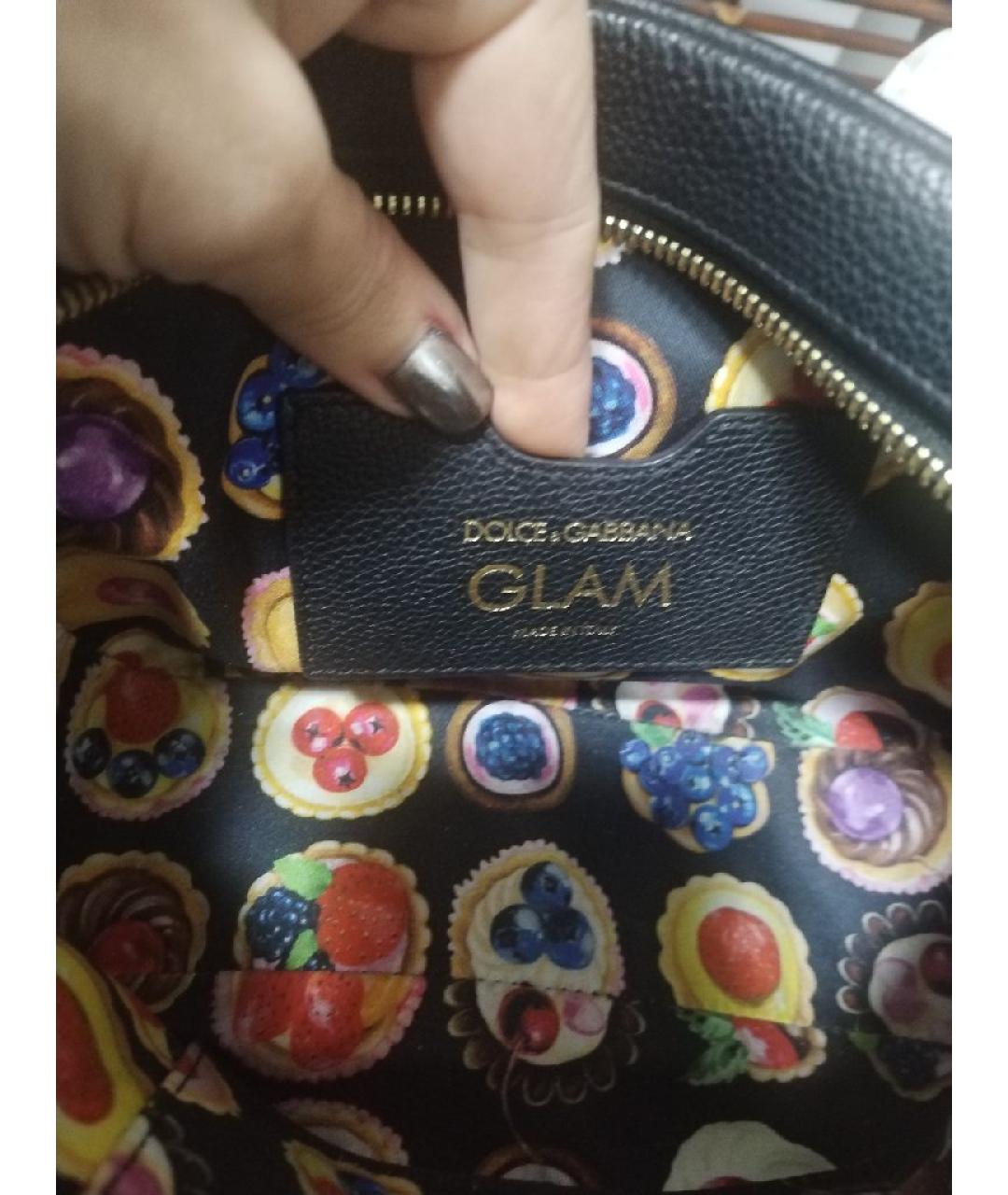 DOLCE&GABBANA Черная кожаная сумка через плечо, фото 6