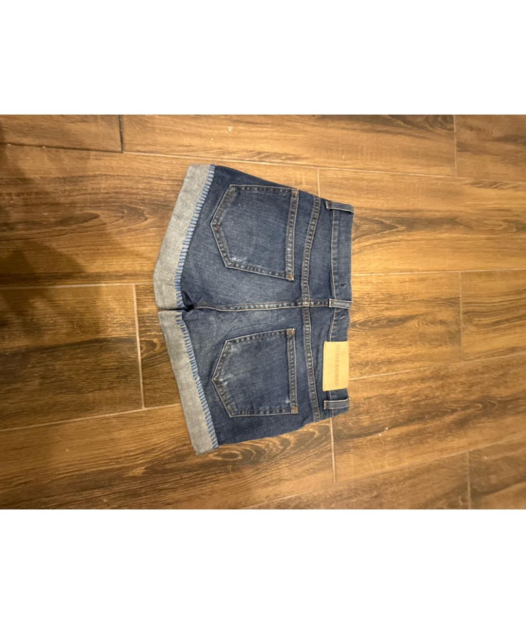 PIERRE BALMAIN Синие деним шорты, фото 2