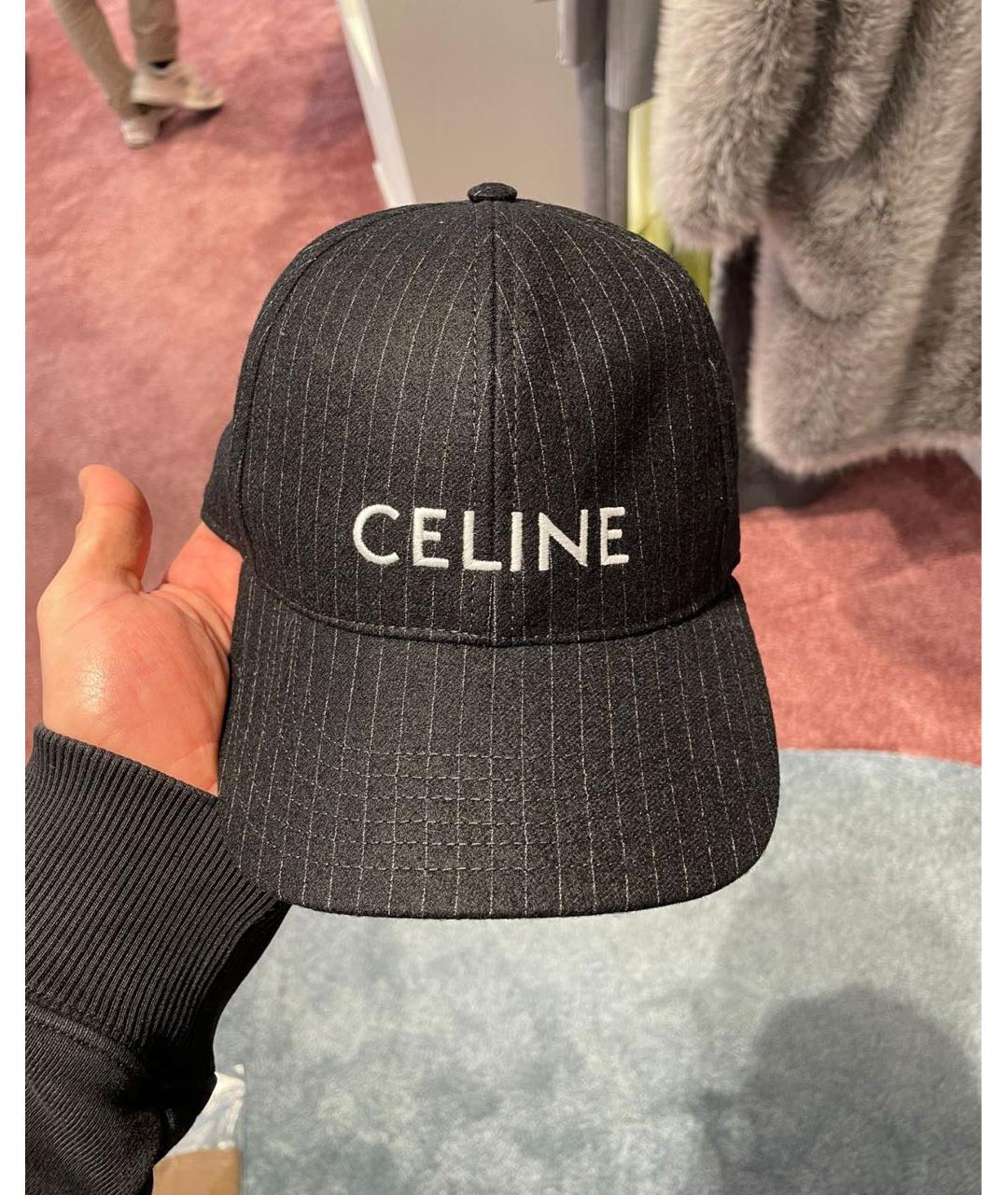 CELINE Серая шерстяная кепка, фото 2
