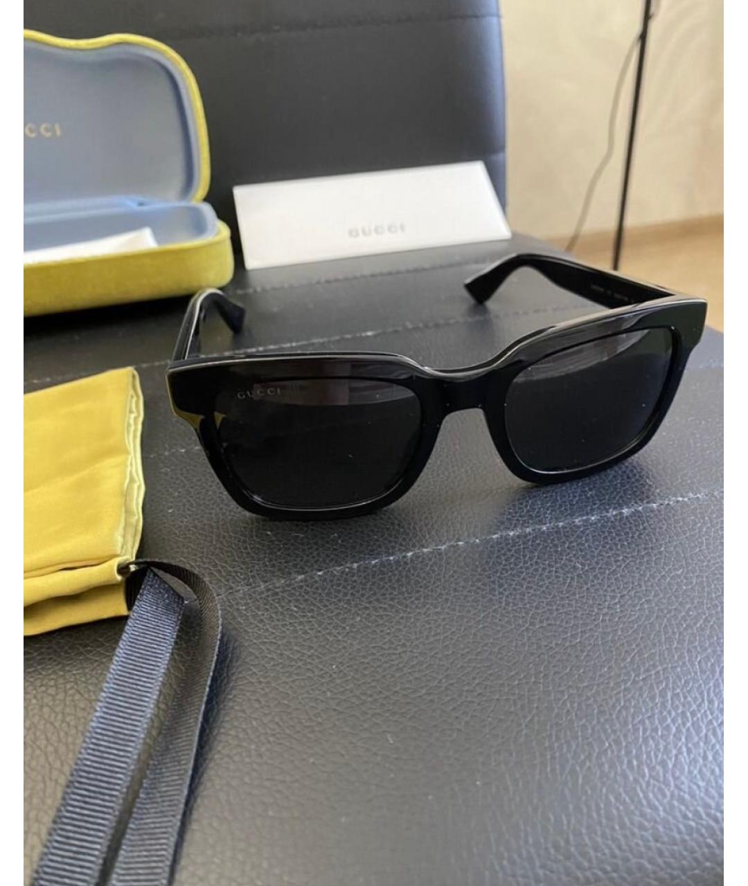 GUCCI Черные пластиковые солнцезащитные очки, фото 4