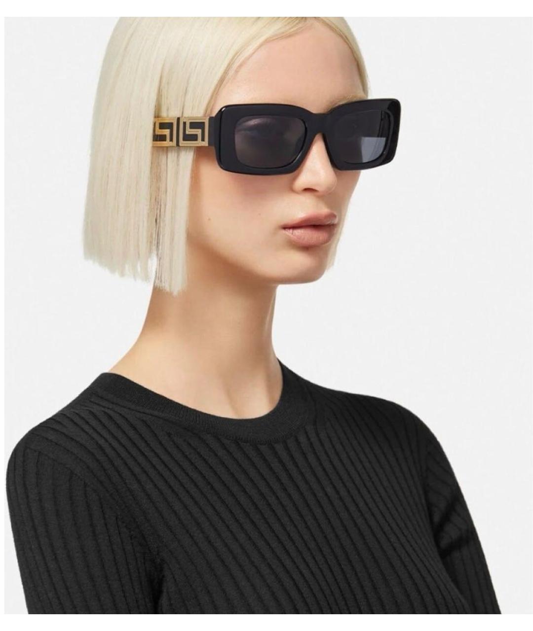 VERSACE Черные пластиковые солнцезащитные очки, фото 2