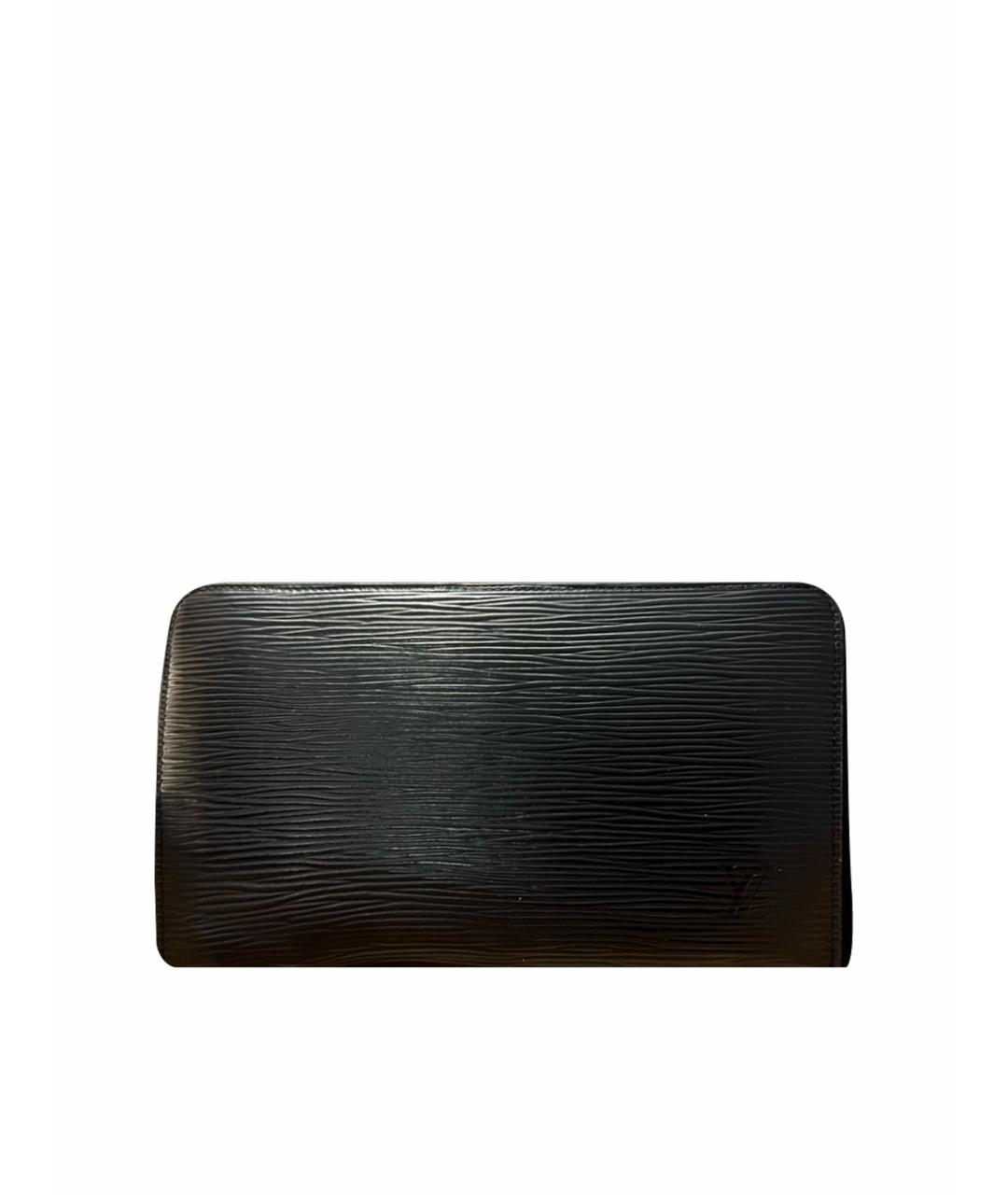 LOUIS VUITTON Черный кожаный кошелек, фото 1