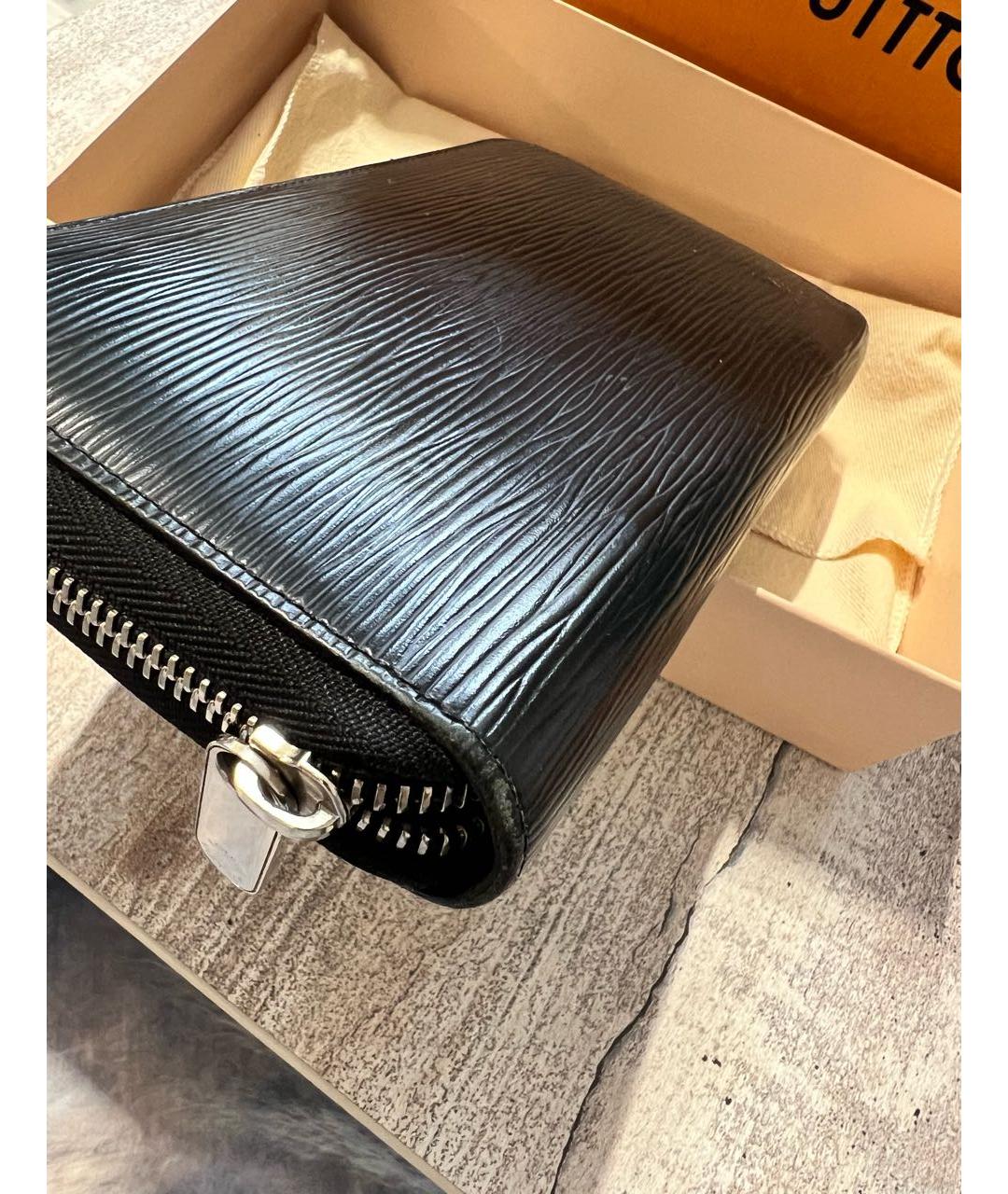 LOUIS VUITTON Черный кожаный кошелек, фото 5