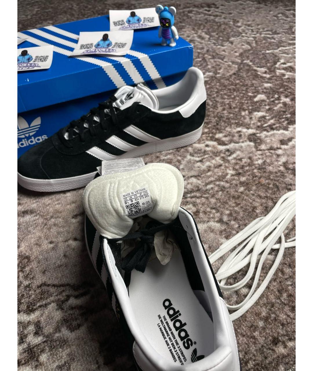 ADIDAS Черные замшевые низкие кроссовки / кеды, фото 3