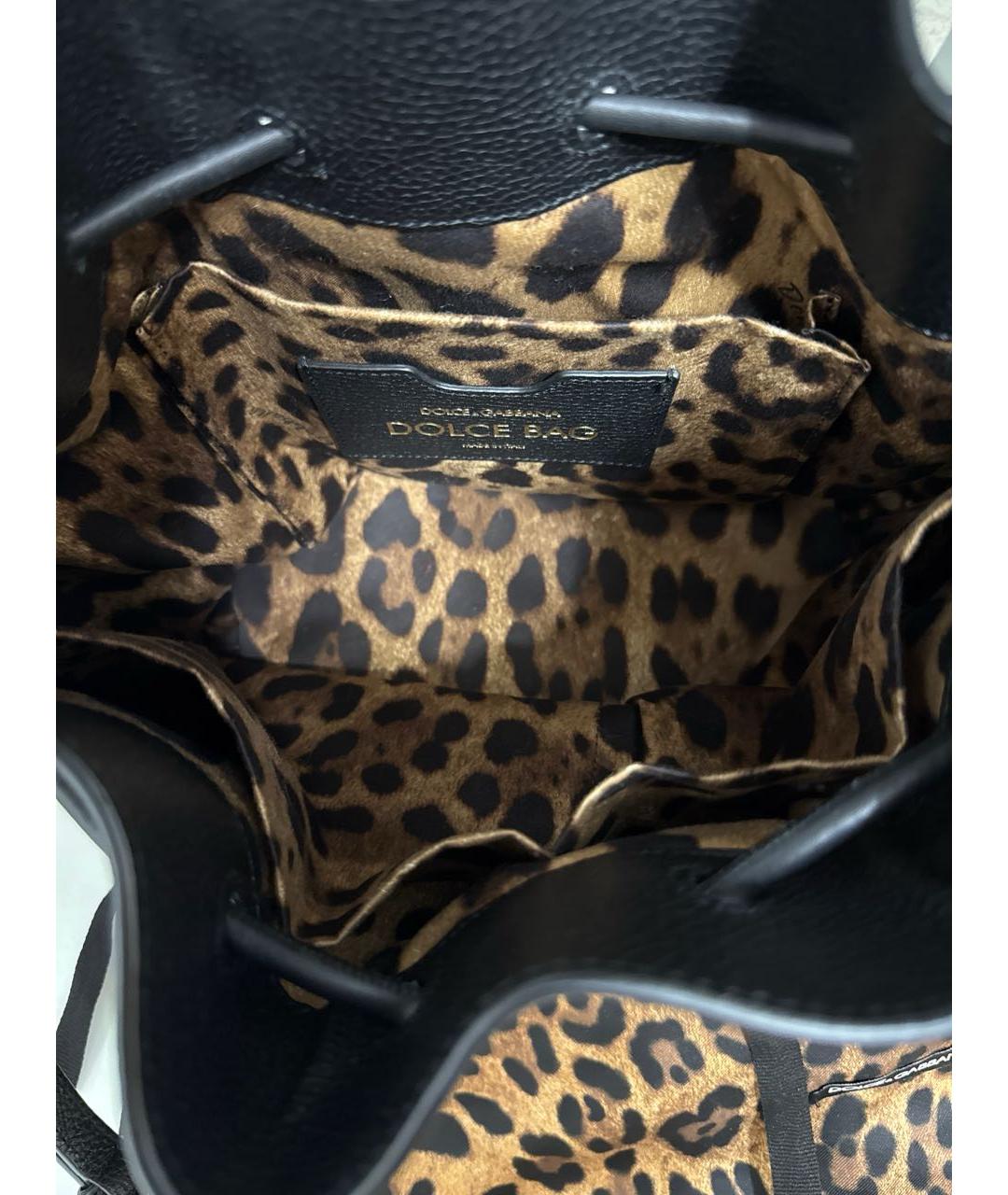 DOLCE&GABBANA Черная кожаная сумка через плечо, фото 4