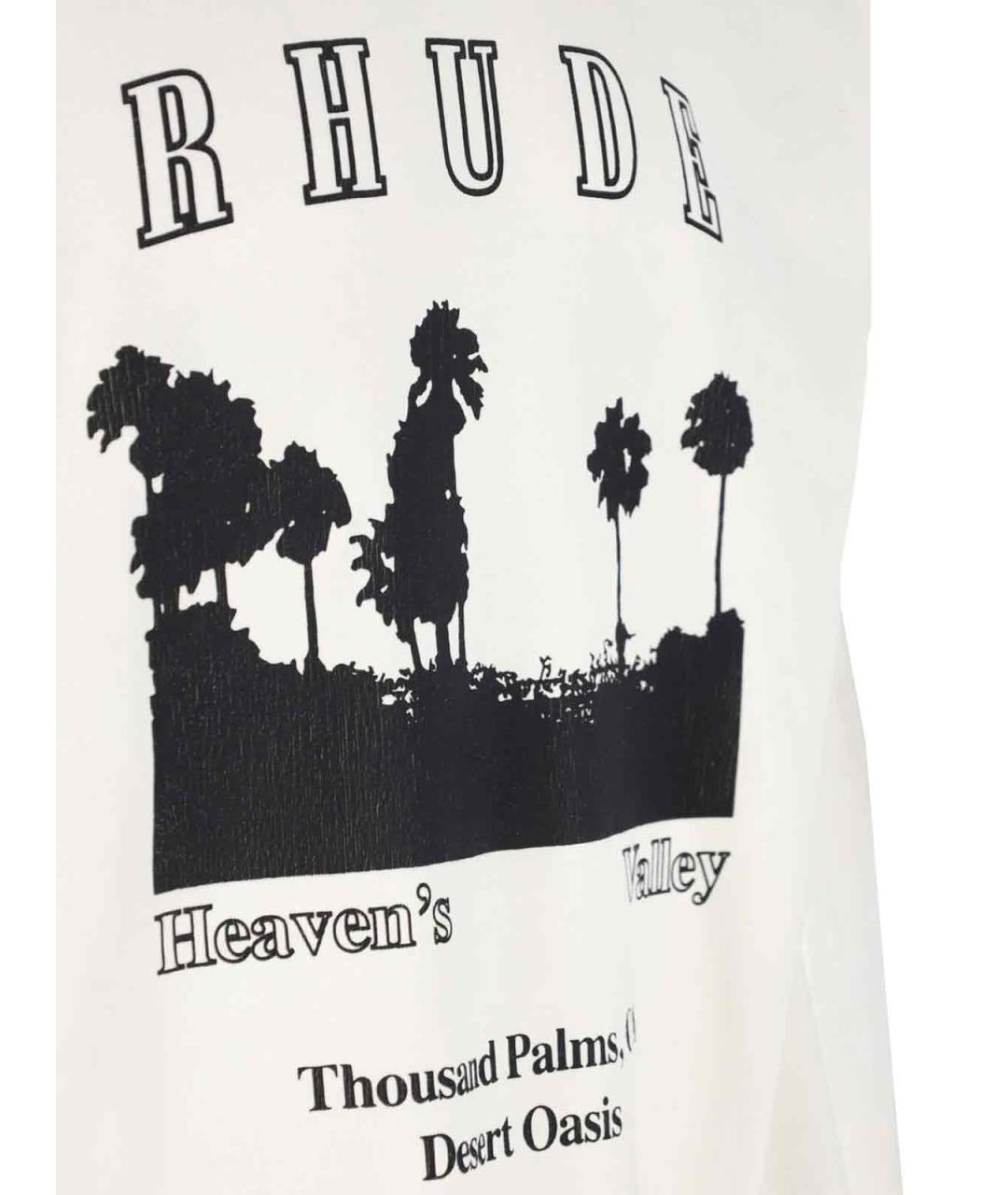 RHUDE Белая хлопковая футболка, фото 3