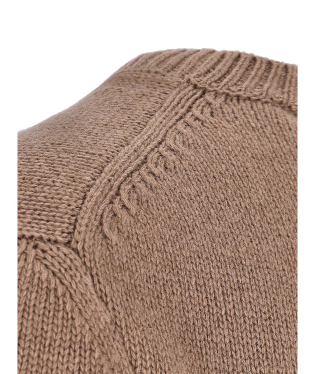 BURBERRY Коричневый шерстяной джемпер / свитер, фото 3