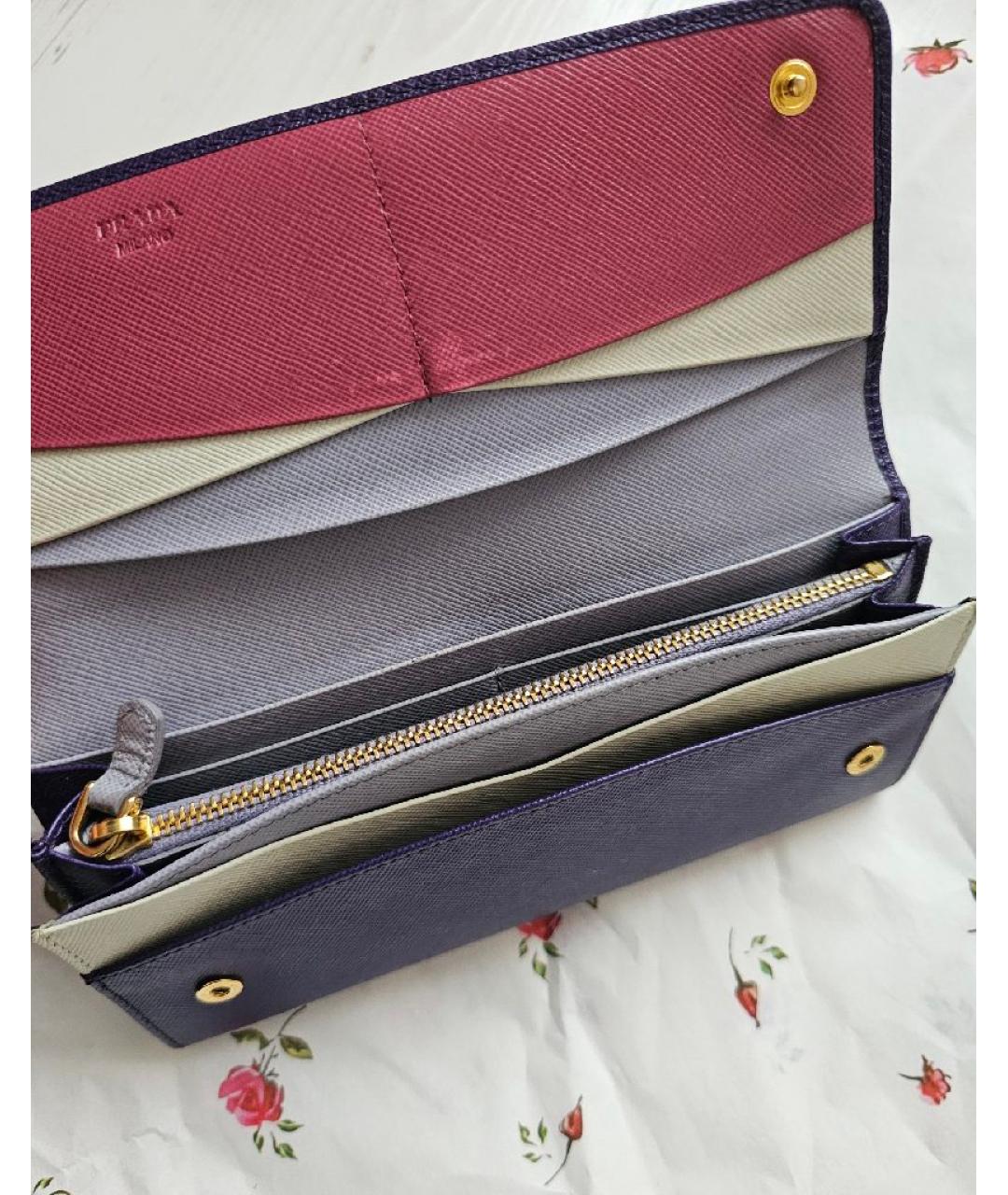 PRADA Фиолетовый кожаный кошелек, фото 5