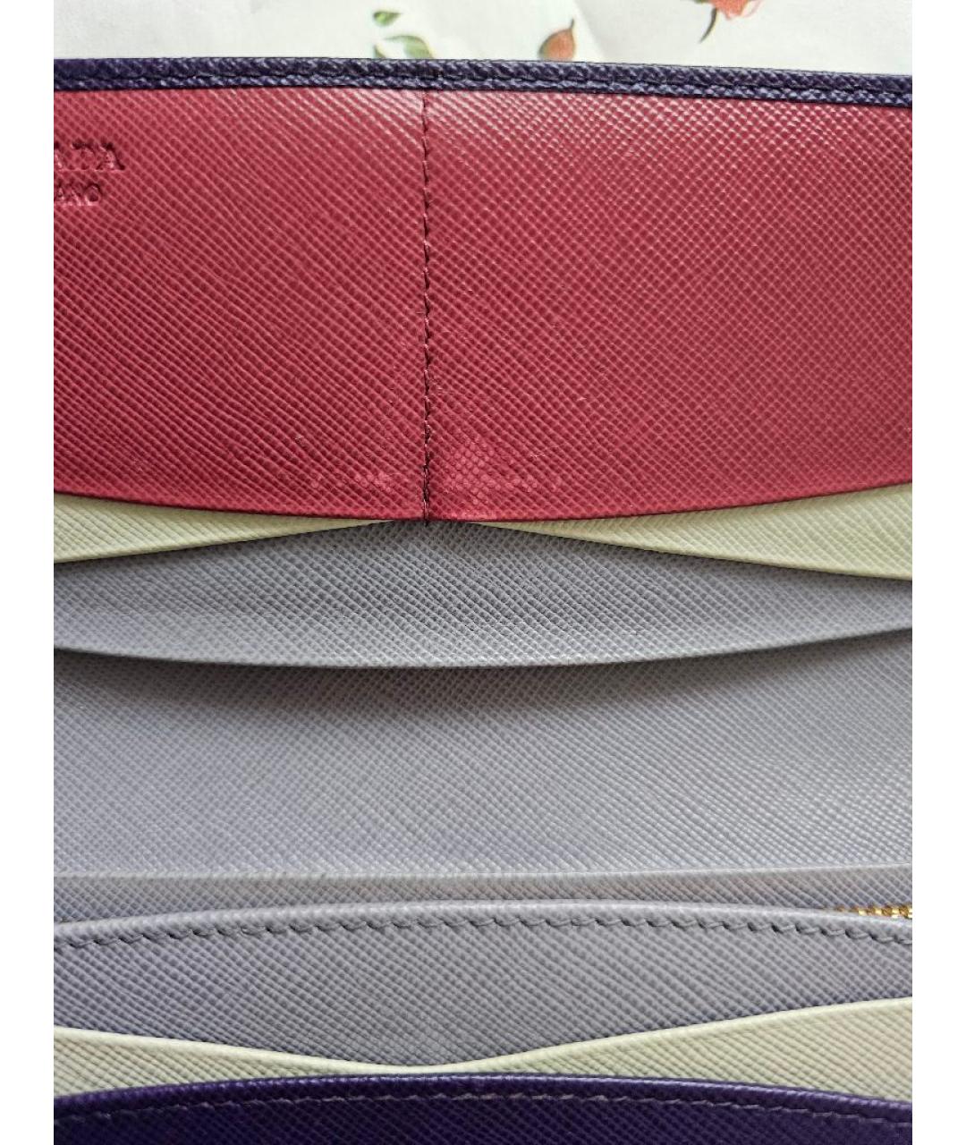 PRADA Фиолетовый кожаный кошелек, фото 4