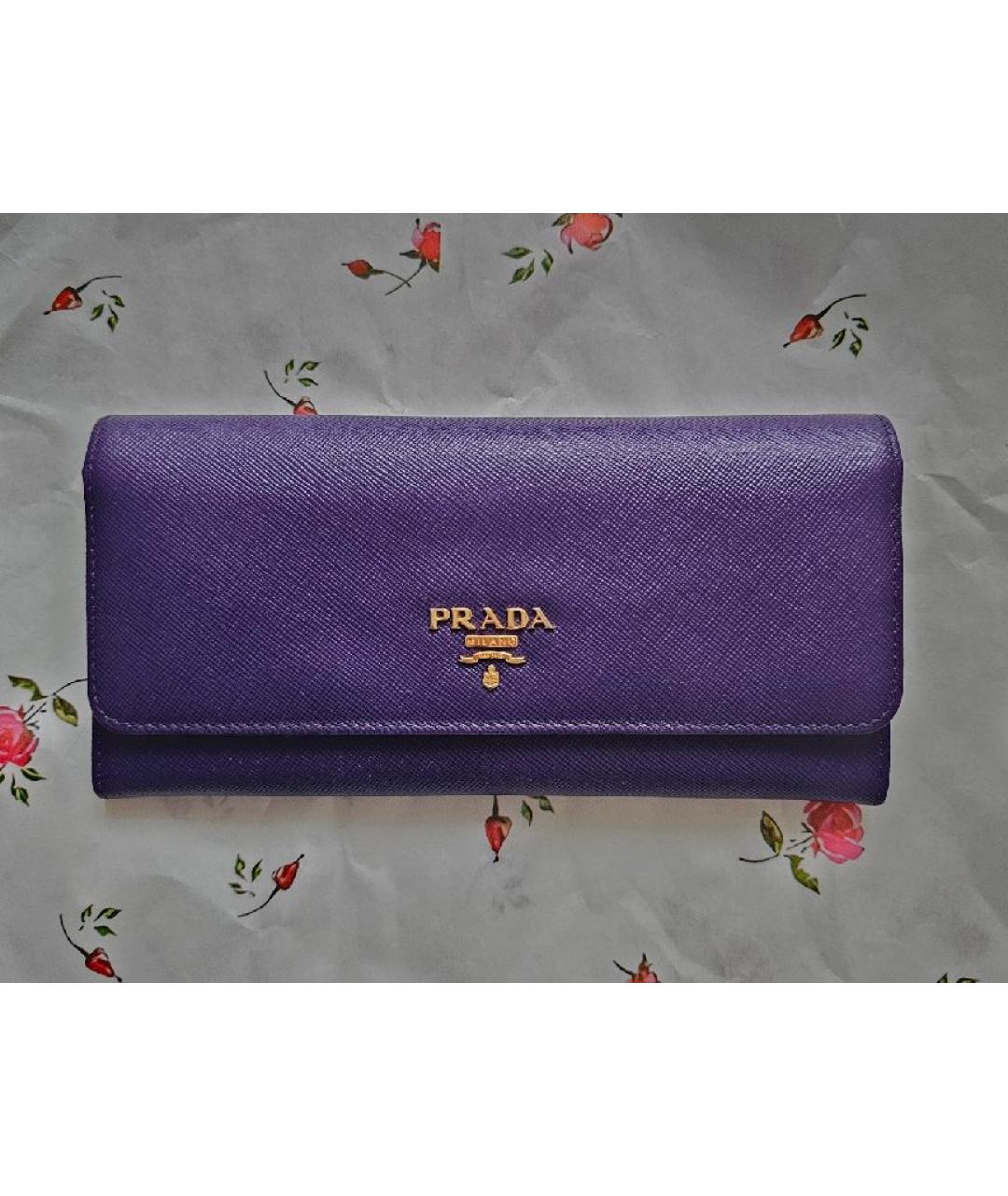 PRADA Фиолетовый кожаный кошелек, фото 8