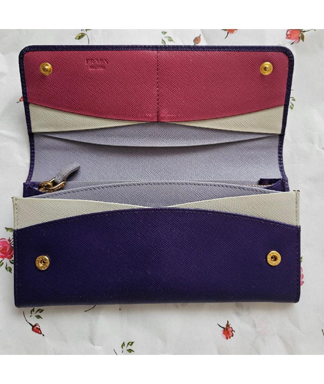 PRADA Фиолетовый кожаный кошелек, фото 3