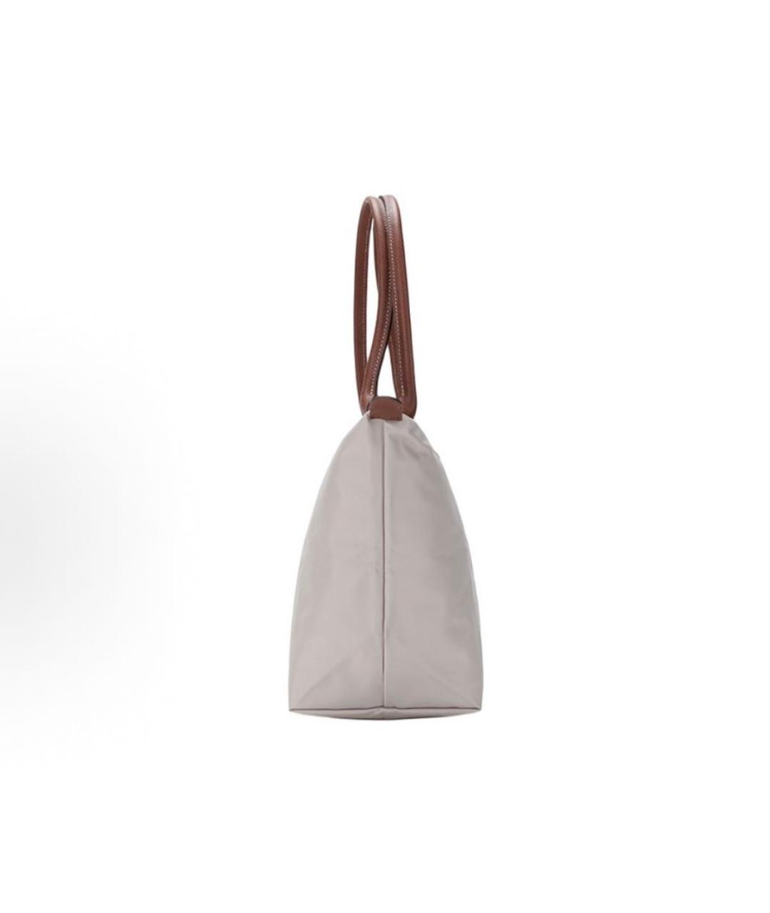 LONGCHAMP Бежевая кожаная сумка тоут, фото 3