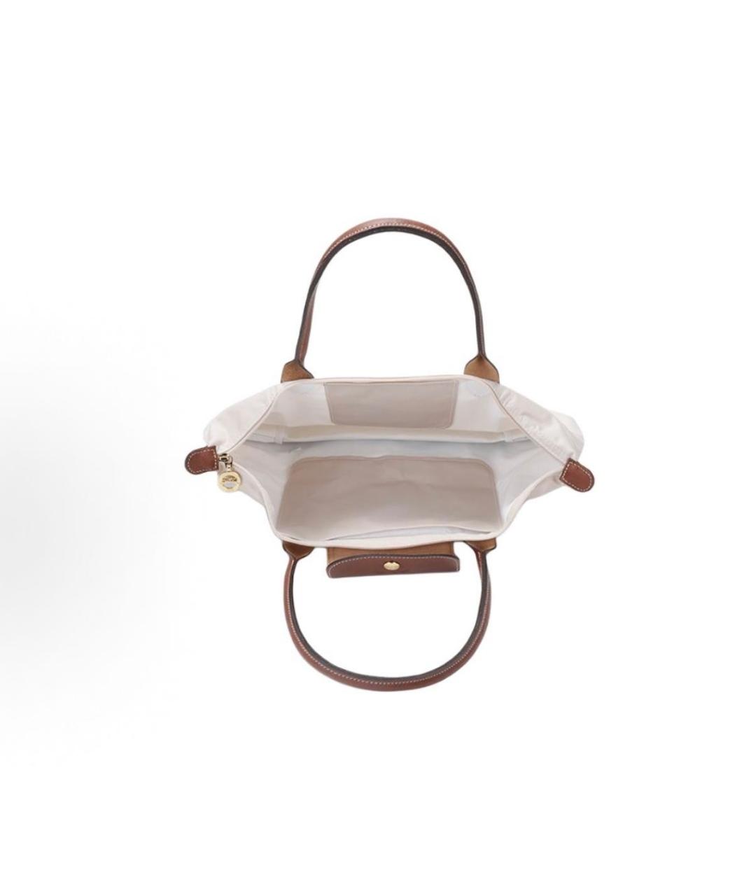 LONGCHAMP Бежевая кожаная сумка тоут, фото 6