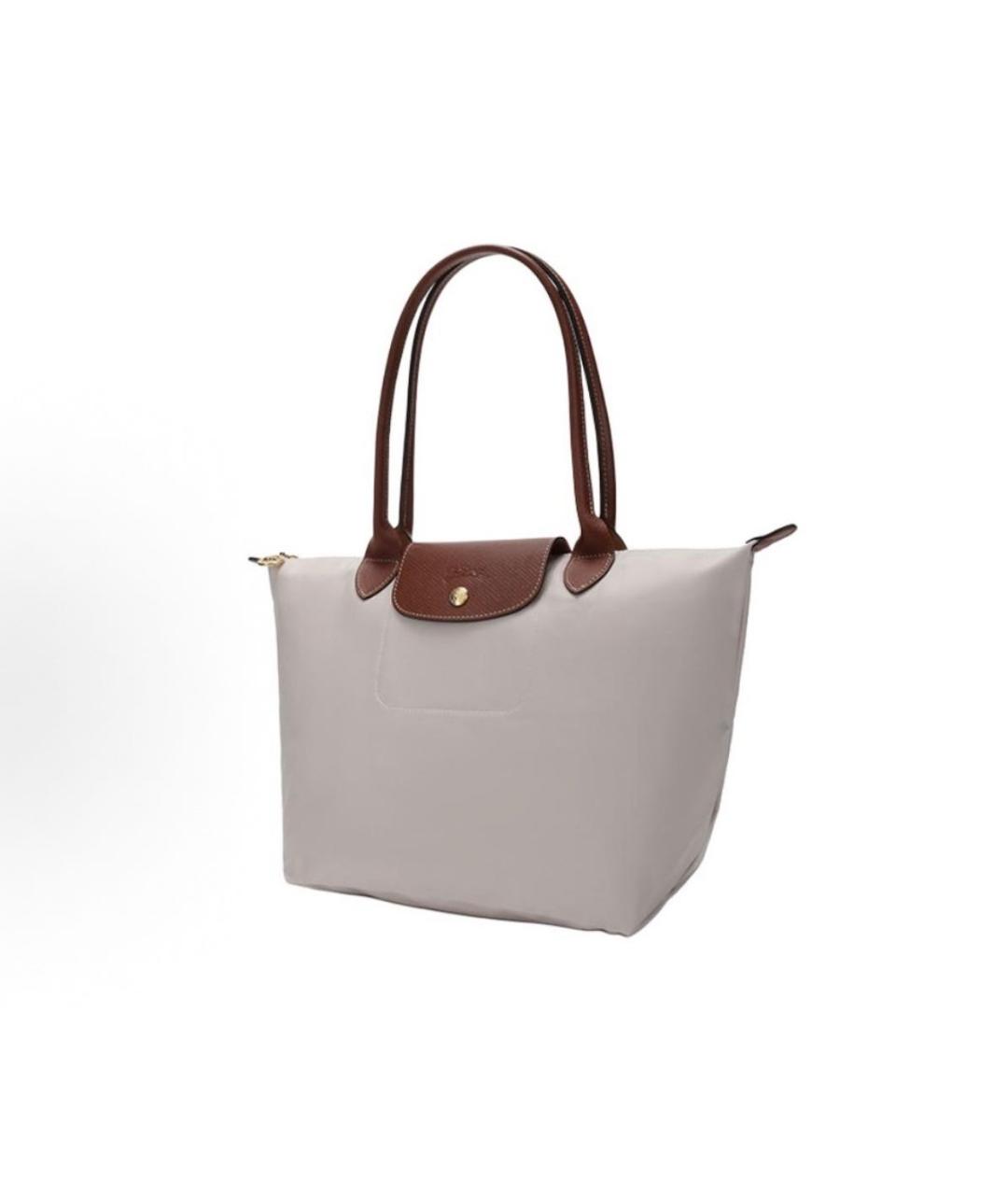 LONGCHAMP Бежевая кожаная сумка тоут, фото 1