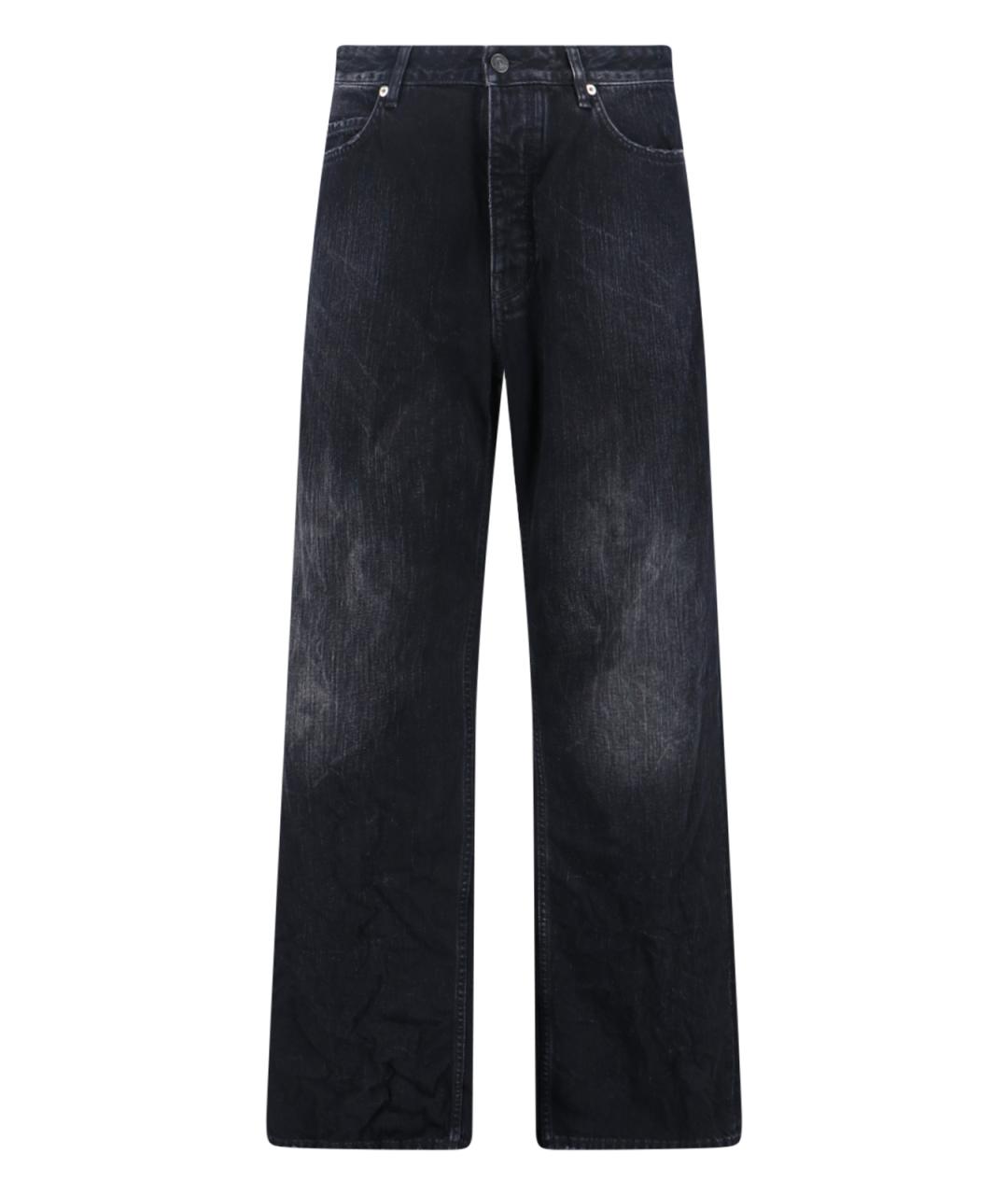 BALENCIAGA Черные хлопковые прямые джинсы, фото 1