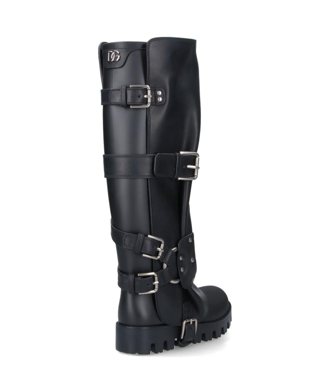 DOLCE&GABBANA Черные кожаные сапоги, фото 4