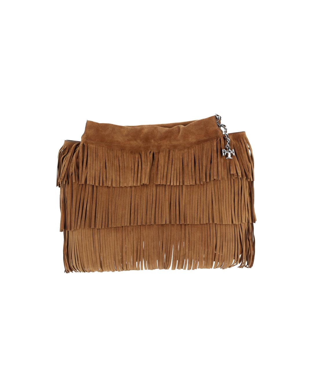 TORY BURCH Коричневая замшевая сумка тоут, фото 1