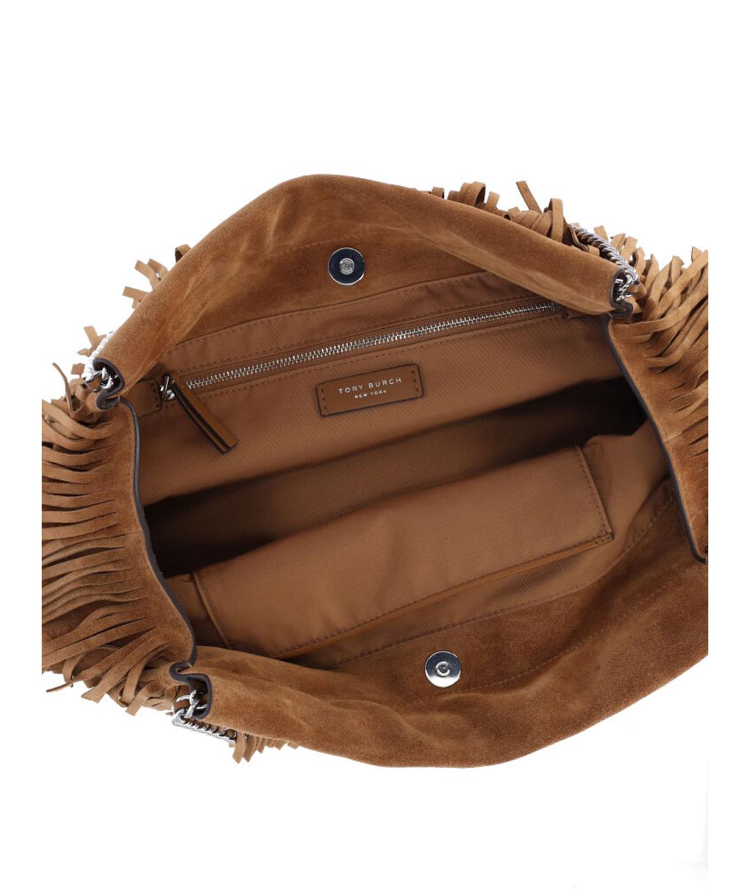 TORY BURCH Коричневая замшевая сумка тоут, фото 4