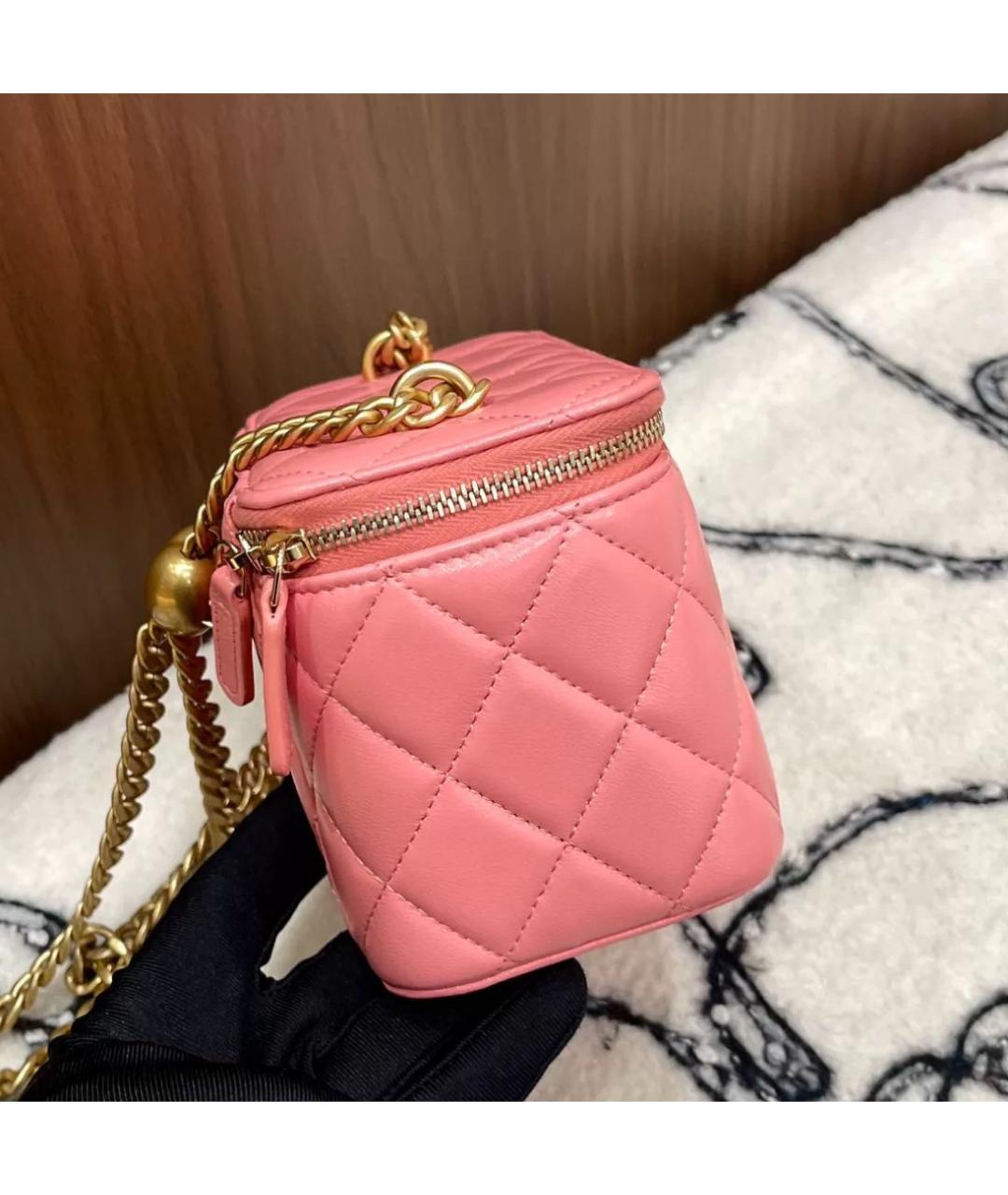CHANEL Розовая кожаная косметичка, фото 3