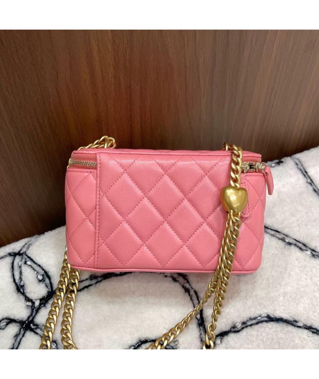 CHANEL Розовая кожаная косметичка, фото 2