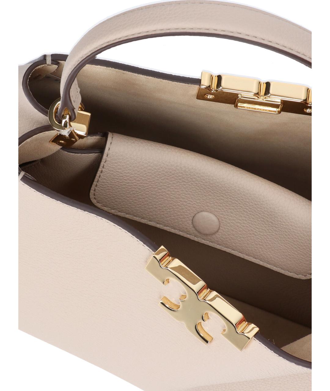 TORY BURCH Бежевая кожаная сумка тоут, фото 4