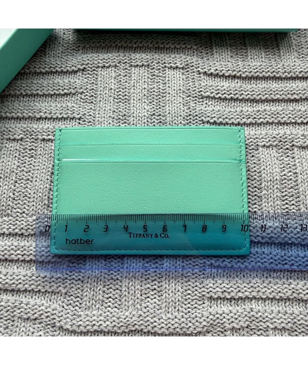TIFFANY&CO Бирюзовый кожаный кардхолдер, фото 6