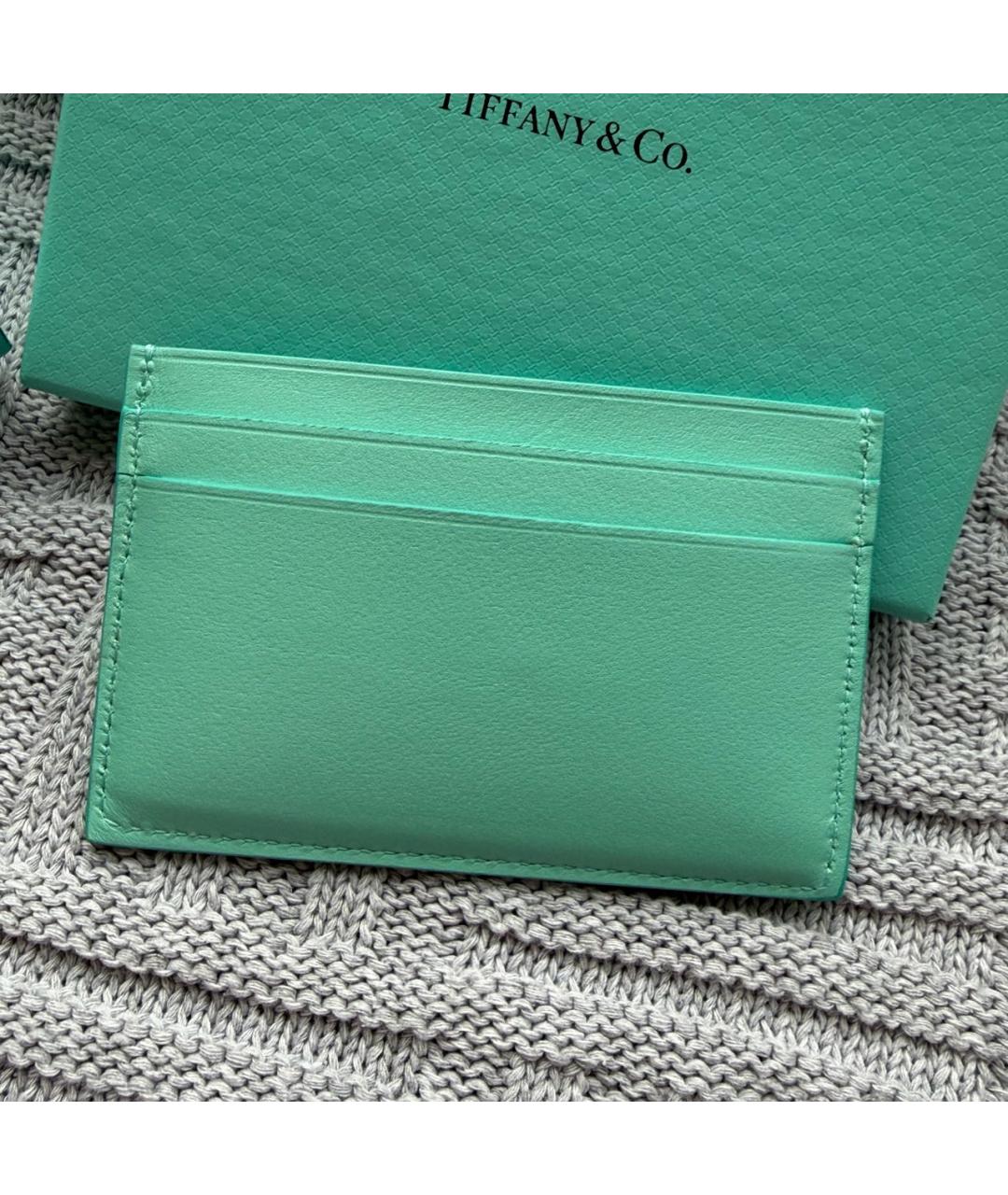 TIFFANY&CO Бирюзовый кожаный кардхолдер, фото 5