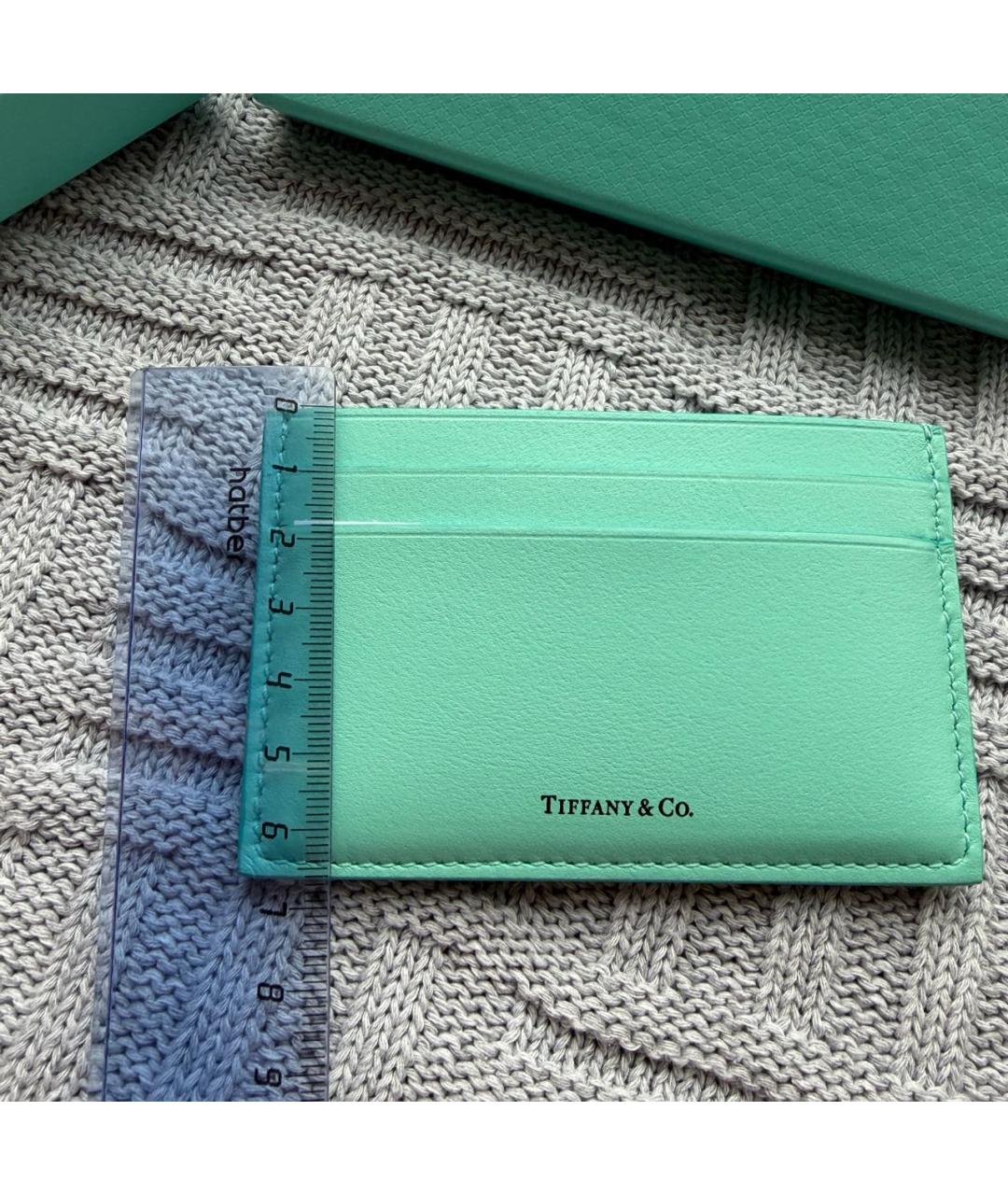 TIFFANY&CO Бирюзовый кожаный кардхолдер, фото 7
