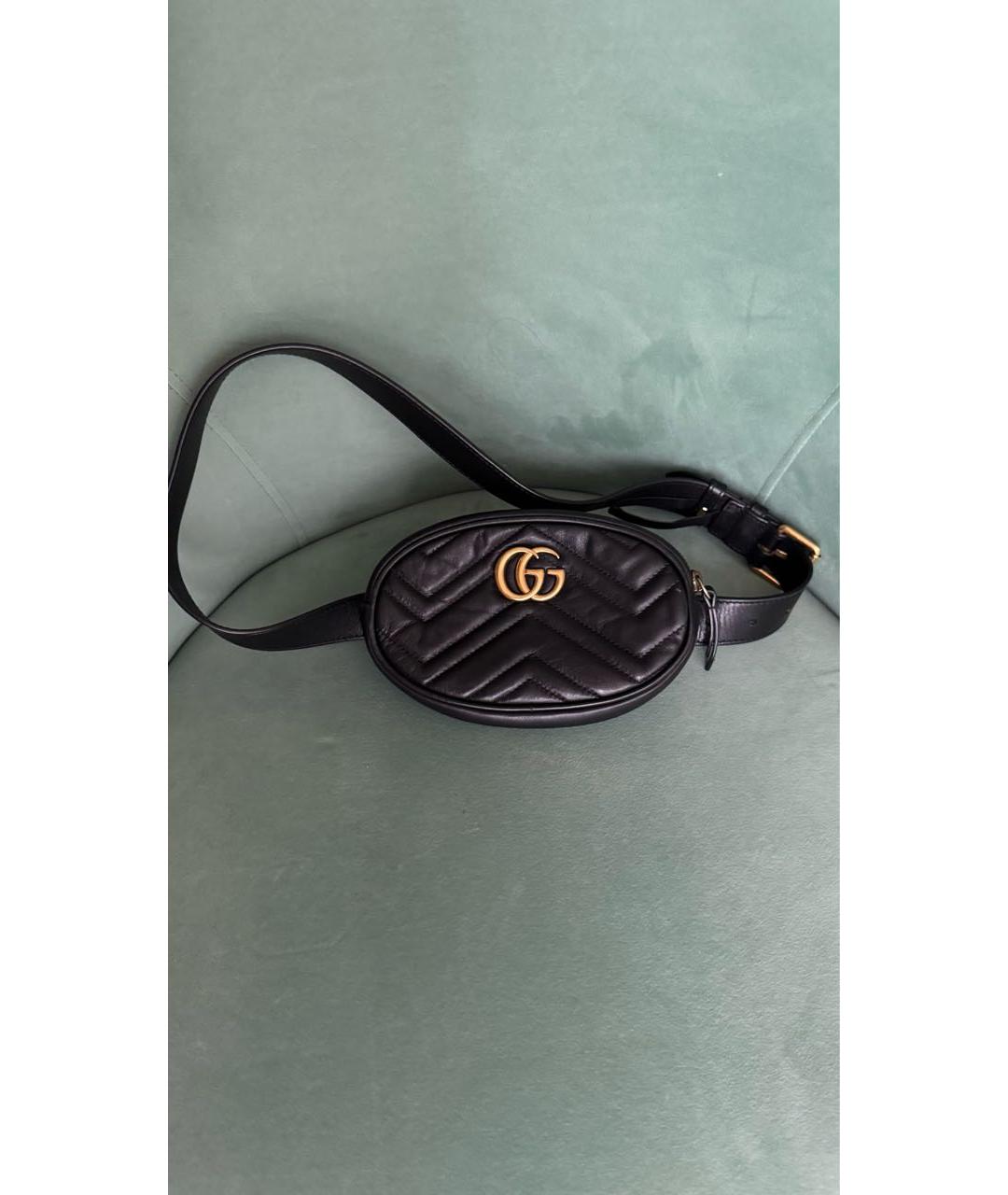 GUCCI Черная кожаная поясная сумка, фото 8