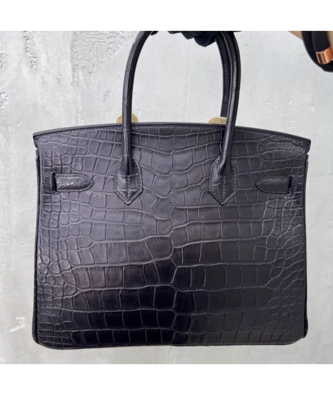 HERMES Черная кожаная сумка тоут, фото 2