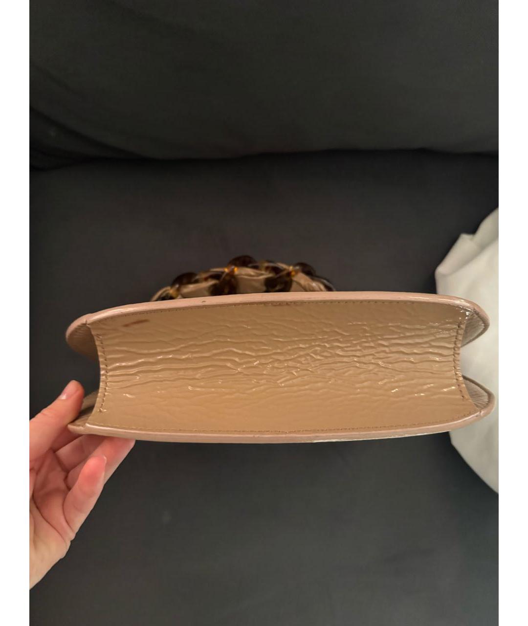 JIMMY CHOO Бежевая кожаная сумка через плечо, фото 2