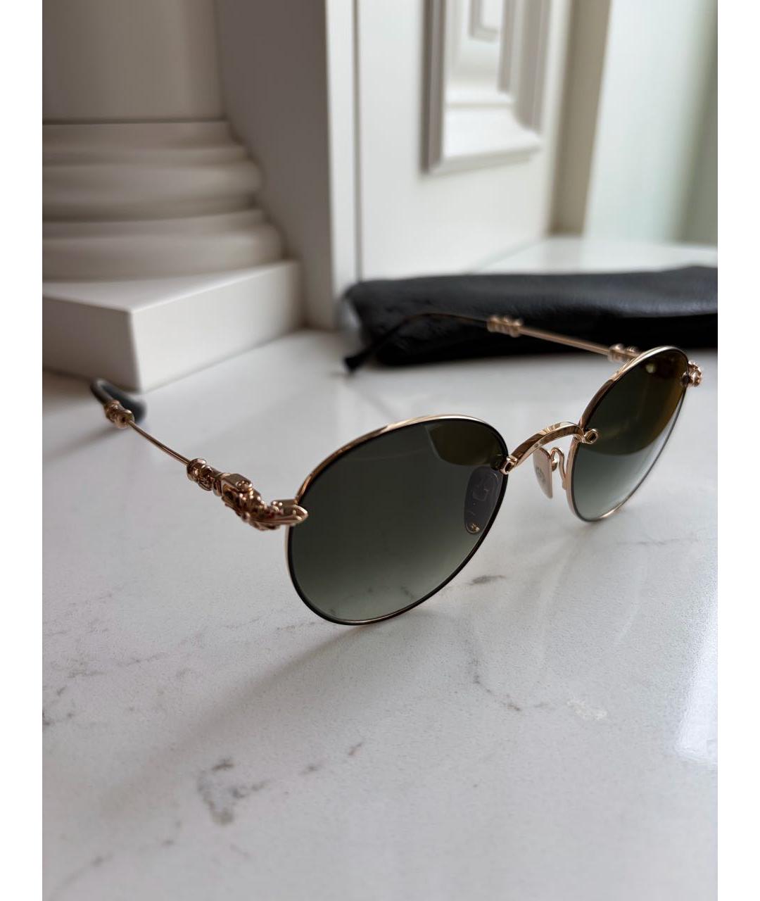 CHROME HEARTS Золотые металлические солнцезащитные очки, фото 2