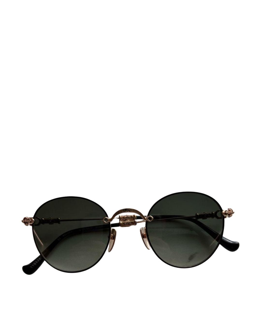 CHROME HEARTS Золотые металлические солнцезащитные очки, фото 7