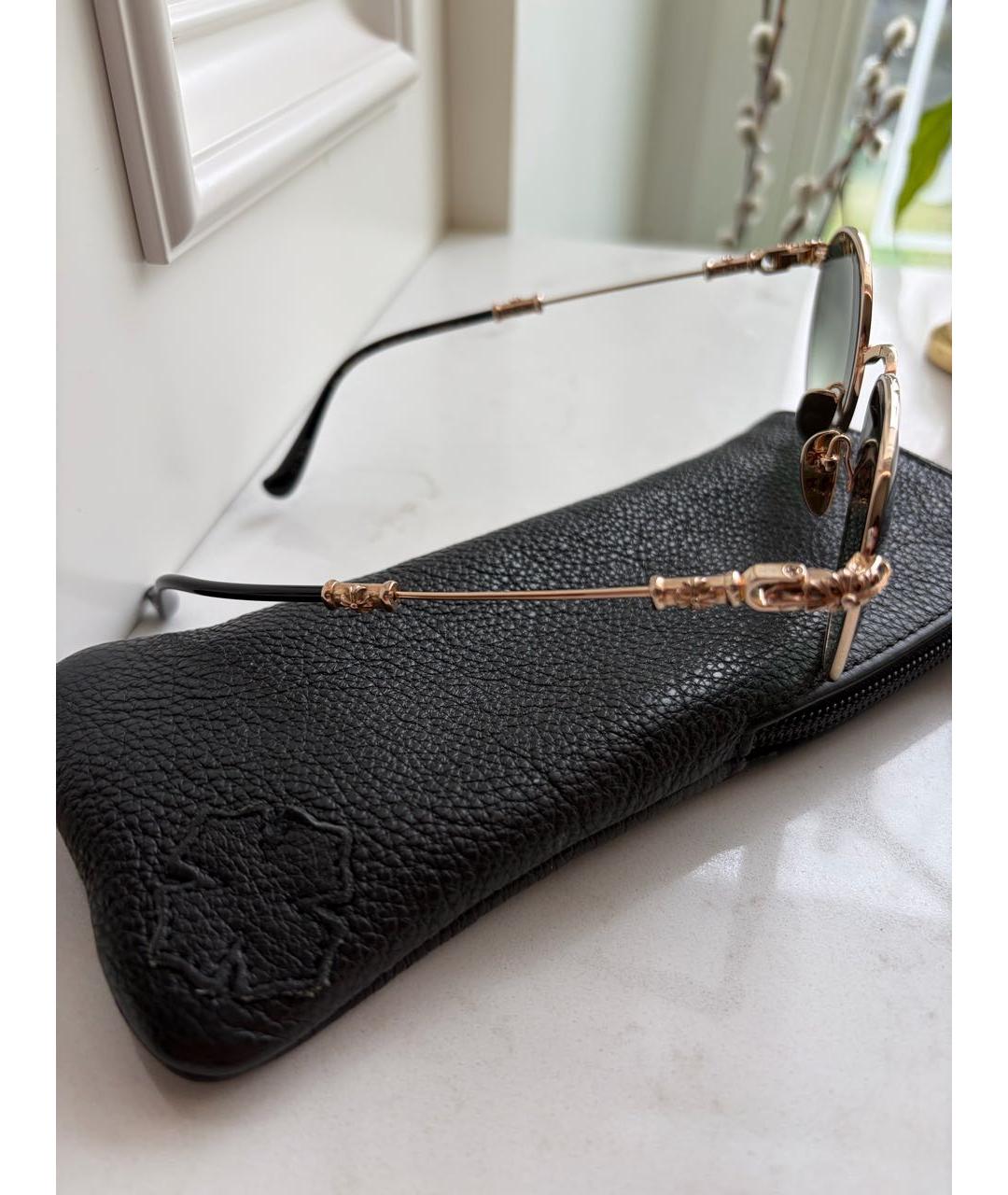CHROME HEARTS Золотые металлические солнцезащитные очки, фото 4
