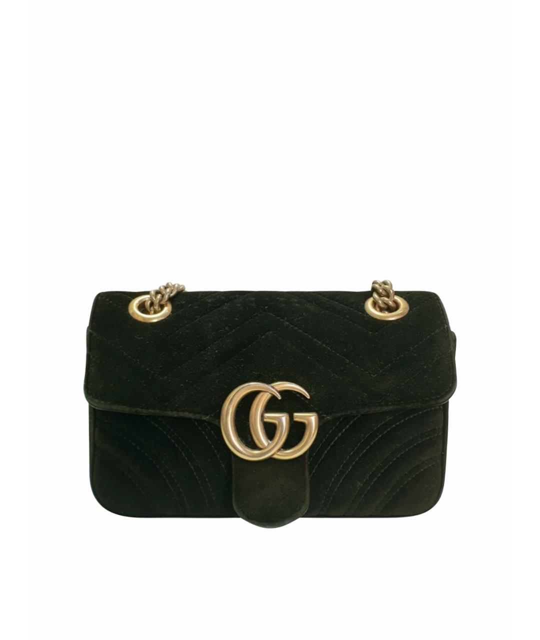 GUCCI Черная замшевая сумка на плечо, фото 1