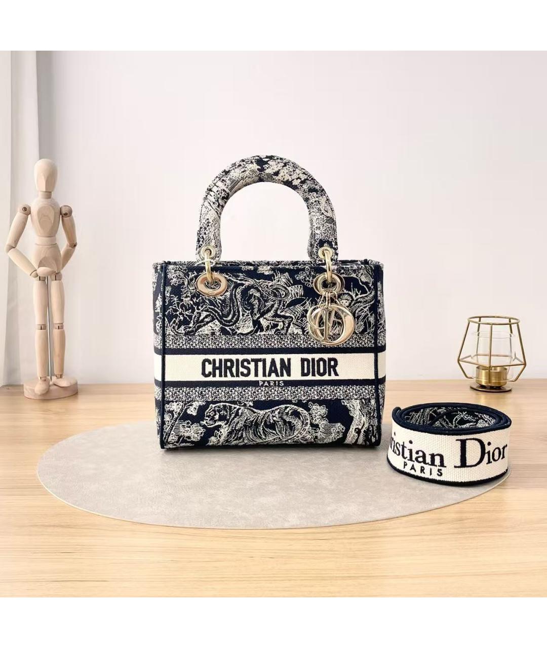 CHRISTIAN DIOR Голубая деним сумка через плечо, фото 2