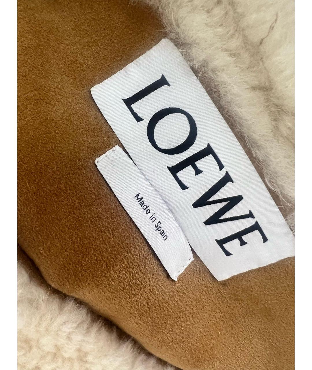 LOEWE Бежевая шерстяная дубленка, фото 3