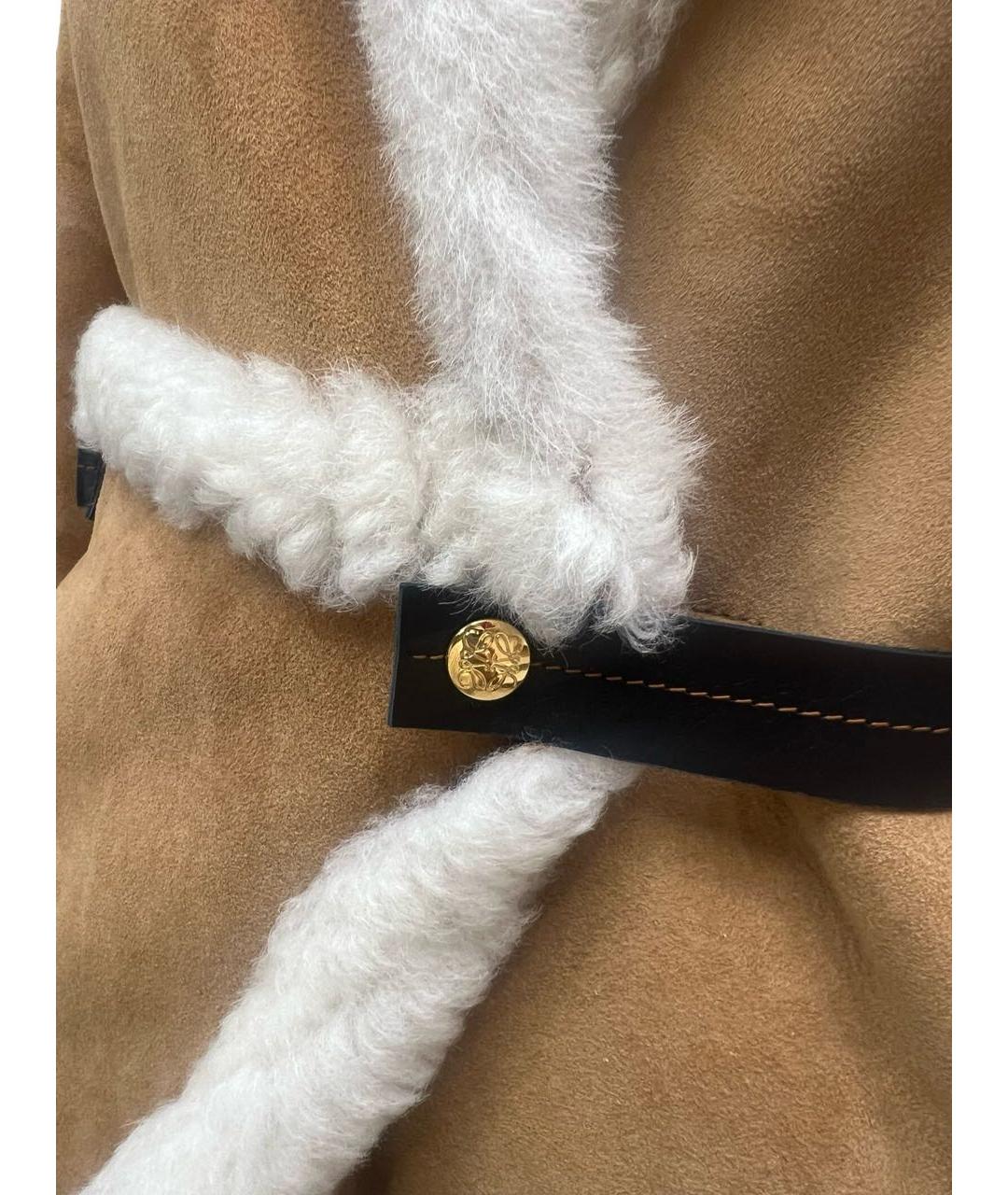 LOEWE Бежевая шерстяная дубленка, фото 8