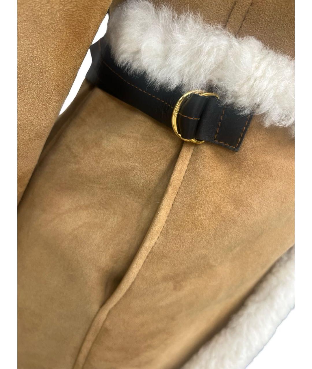 LOEWE Бежевая шерстяная дубленка, фото 6