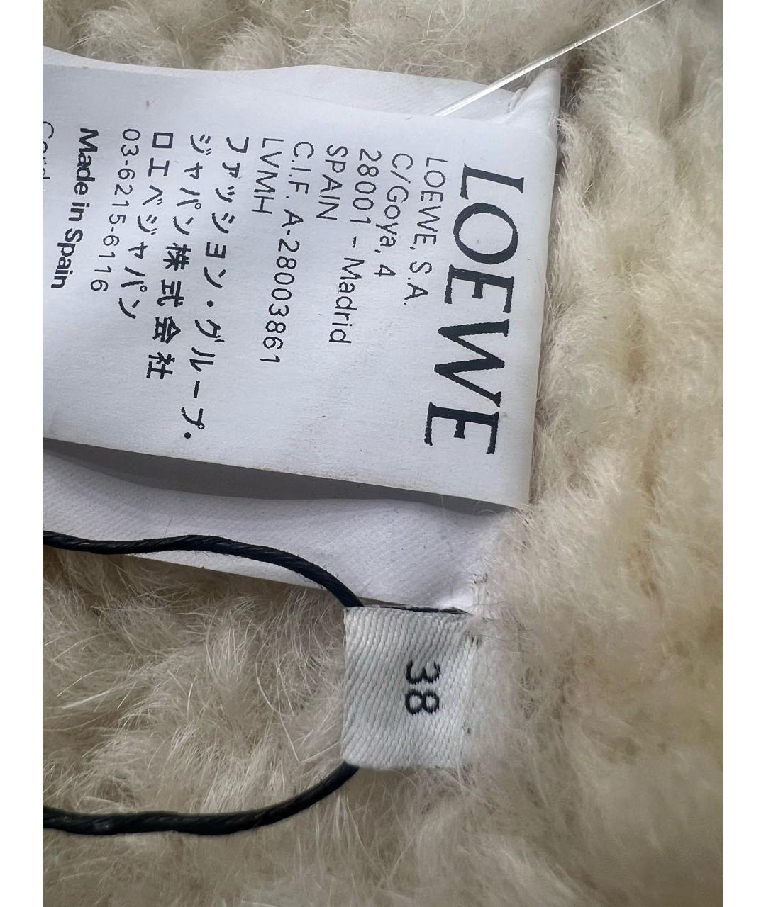 LOEWE Бежевая шерстяная дубленка, фото 5