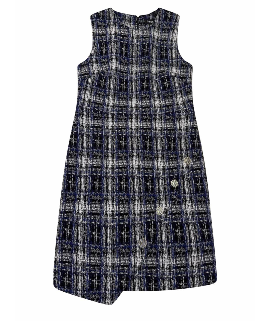 DKNY Синее твидовое повседневное платье, фото 1