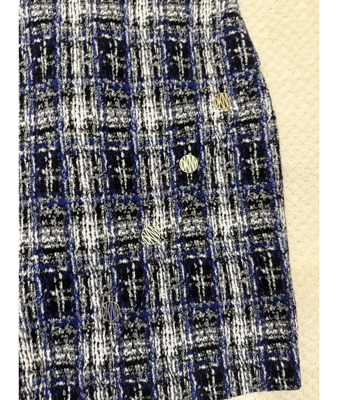 DKNY Синее твидовое повседневное платье, фото 3