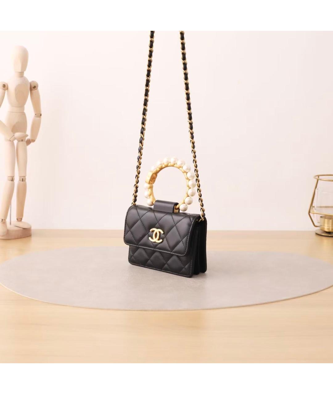CHANEL Голубая кожаная сумка через плечо, фото 3