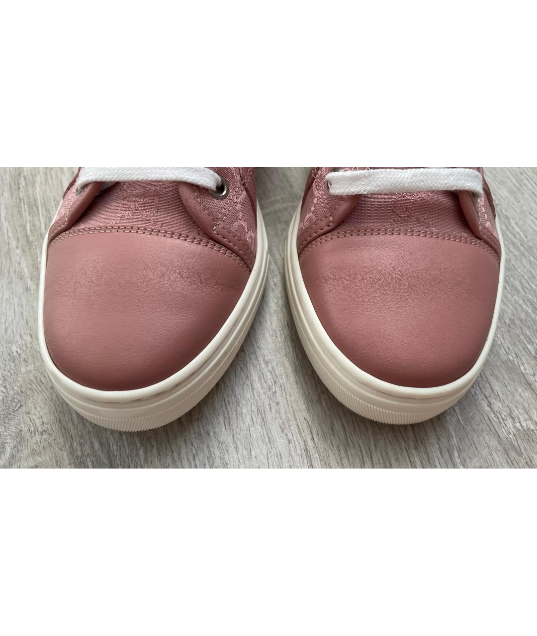 GUCCI Розовые текстильные кеды, фото 3