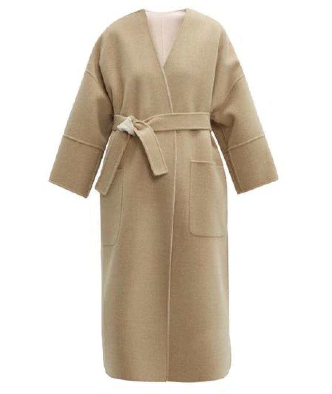 WEEKEND MAX MARA Бежевое шерстяное пальто, фото 9